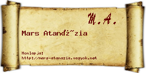 Mars Atanázia névjegykártya